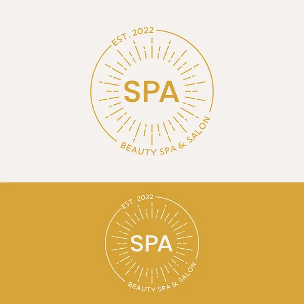 Retro Beauty Spa Mit Sonnenstempel Logo Design Template Passend Für — Stockvektor
