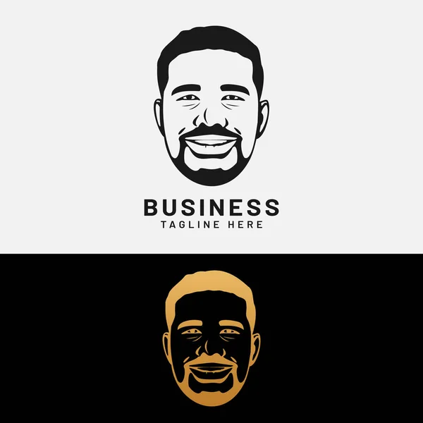 Smile Man Head Logo Design Sjabloon Geschikt Voor Algemeen Sport — Stockvector