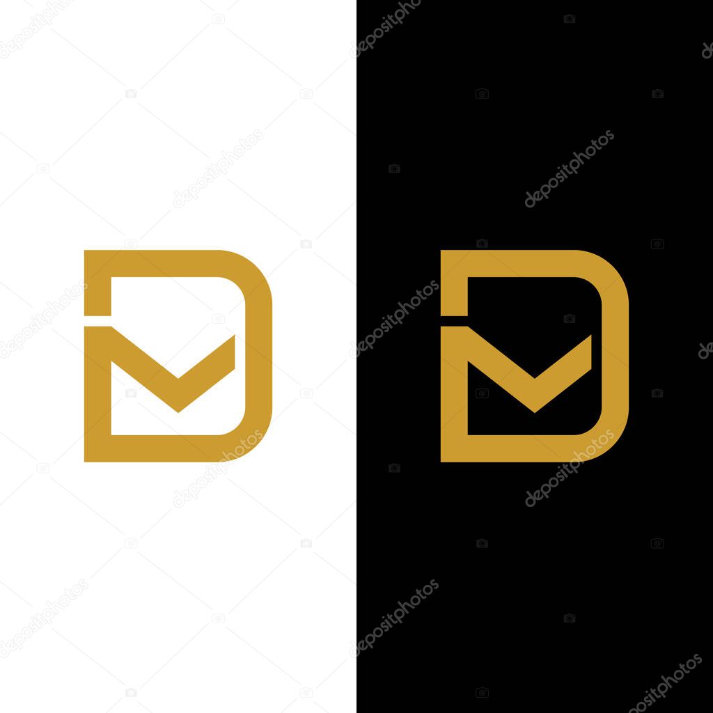 D M DM MD Letter Monogram Initial Logo Design Template. Suitable for General Fashion Jewelry Realtor Construction Finance Company Business Corporate Shop Apparel in Simple Modern Style Logo Design.