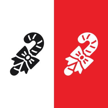 Noel Xmas Şeker Çubuğu Vektör simgesi. Şeker Çubuğu çocuklar için özel bir Noel şekeri. Uygulamalar, web sitesi veya logo için kullanılabilen vektör illüstrasyon simgesi