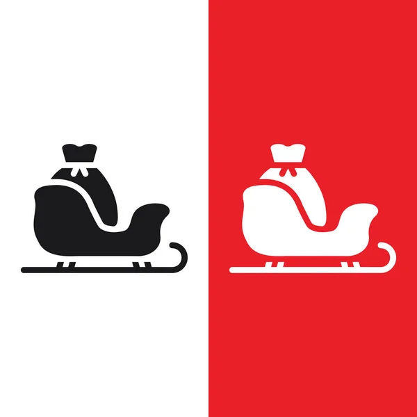 Christmas Xmas Sleigh Vector Icon Glyph Style Sleighs Large Sleds — Archivo Imágenes Vectoriales
