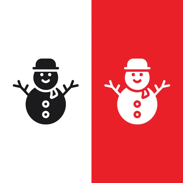 Christmas Xmas Snowman Vector Icon Glyph Style Snowman Made Children — Stock Vector