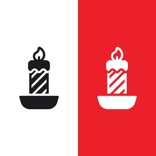 Christmas Xmas Candle Vector icon in Glyph Style. Candles are brightly lit at Christmas when Christians worship. Vector illustration icon that can be used for apps, websites, or part of a logo