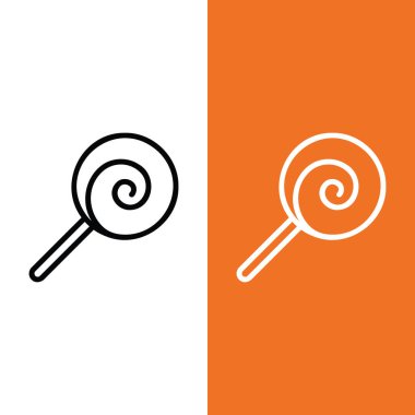 Lollipop Vector Icon in Outline Style. a Lollipop is a type of sugar candy mounted on a stick. Vector illustration icon can be used for an app, website, or part of a logo.