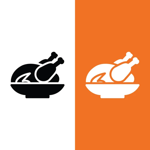 Roasted Chicken Vector Icon Glyph Style Roast Chicken Chicken Prepared — Archivo Imágenes Vectoriales