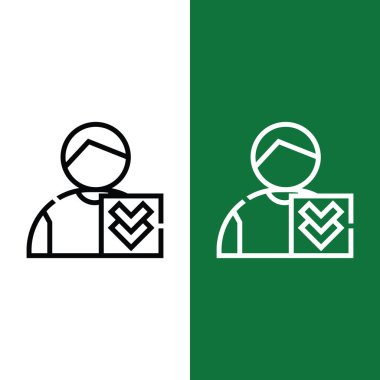 Football or Soccer Player in Vector icon in Outline Style. The soccer player icon is the player entering the match. Vector illustration icons can be used for apps, websites, or part of logo.
