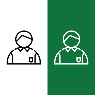 Football or Soccer Referee Vector icon in Outline Style. The referee is someone who controls the Soccer Match. Vector illustration icons can be used for apps, websites, or part of logo.