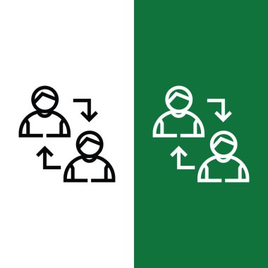 Football or Soccer Player Substitution Vector icon in Outline Style. Substitute serves to replace existing players to rest. Vector illustration icons can be used for apps, websites, or part of a logo.
