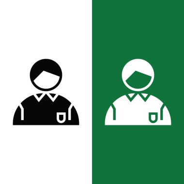 Football or Soccer Referee Vector icon in Glyph Style. The referee is someone who controls the Soccer Match. Vector illustration icons can be used for apps, websites, or part of logo.