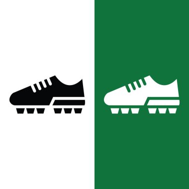 Football or Soccer Shoes icon in Glyph Style. The soccer player's shoes underneath were spiked. Vector illustration icons can be used for applications, websites, or part of a logo.