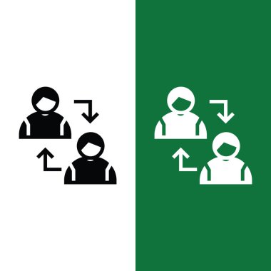 Football or Soccer Player Substitution Vector icon in Glyph Style. Substitution of players in and out during the match. Vector illustration icons can be used for apps, websites, or part of a logo.