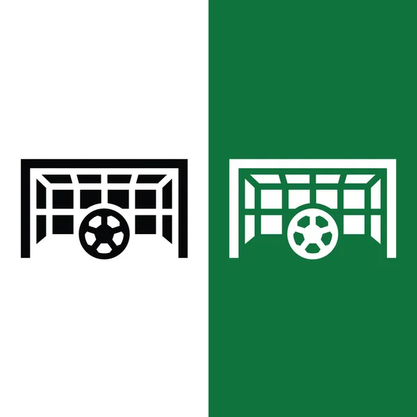 Football Soccer Goal Net Ball Vector Icon Glyph Style Goal — Stock Vector