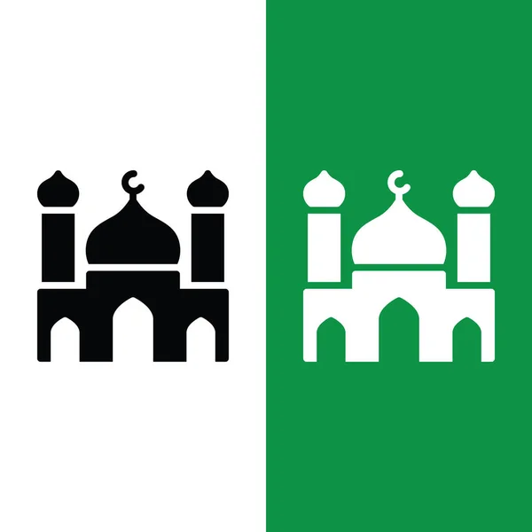 Islamic Mosque Masjid Building Vector Icon Glyph Style Holy Place — 스톡 벡터