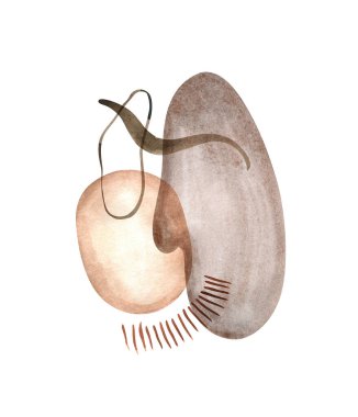 Orta Çağ Modern Duvar Sanatı, Suluboya Soyut Şekiller Sanat, Minimalist Geometrik Baskılar, Orta Yüzyıl Resimleri. Soyut Basılabilir Duvar Sanatı Orta Çağ modern. Suluboya şekli