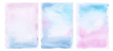 Colorful pastel drawing paper texture bright banner, print. Watercolor abstract wet hand drawn turquoise, pink blue color liquid dye card for greeting, poster, design, art wallpaper.
