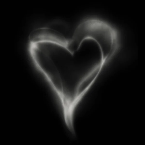 Smoke Shape Heart Element Design Isolated Black — Stock Photo, Image