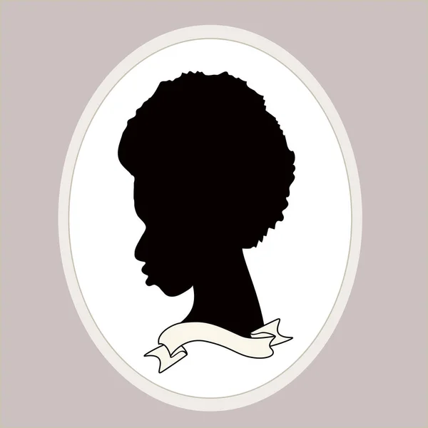 Schwarze Silhouette Einer Jungen Afrikanerin Dunkle Haut Prinzessin Und Verwendung — Stockvektor