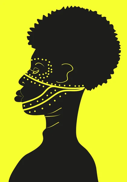 Schwarze Männer Afrikanisch Amerikanisch Afrikanisch Silhouette Avatar Mann Der Seite — Stockvektor