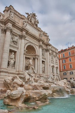 Roma, Latio, İtalya - 12-19-2021: Trevi çeşmesi Roma 'da.