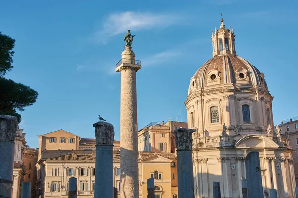 Rome Latio Italy 2021 View Famous Trajan Column Rome Italy — стокове фото