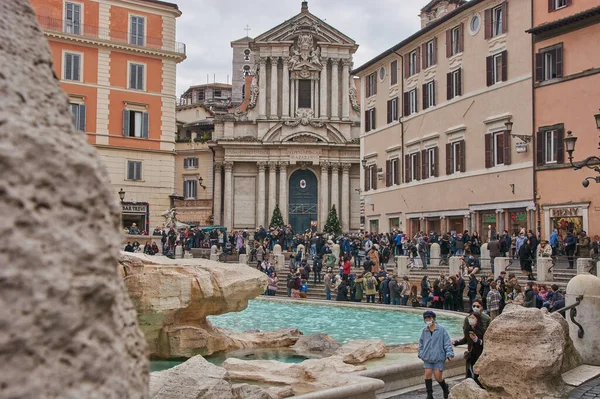 Rome Latio Italy 2021 Trevi Fountain Rome — стокове фото