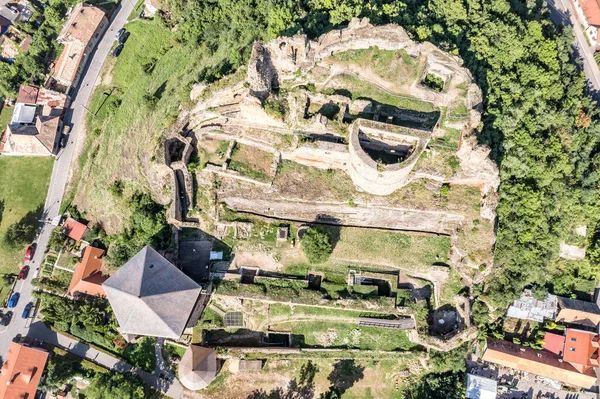 Vista Aérea Del Castillo Medieval Filakovo Fulek Parcialmente Restaurado Sur — Foto de Stock