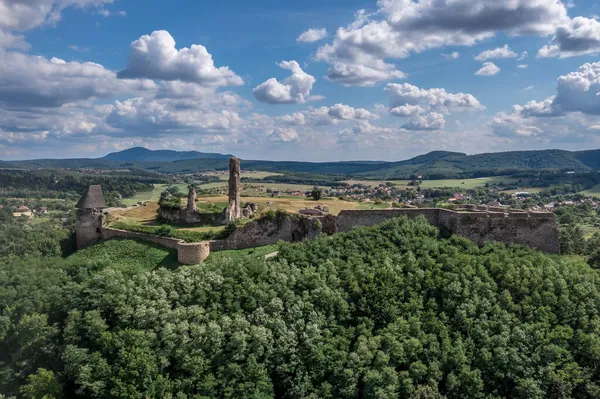 Vista Aérea Del Castillo Medieval Nogrado Norte Hungría Por Encima — Foto de Stock