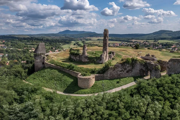 Vista Aérea Del Castillo Medieval Nogrado Norte Hungría Por Encima — Foto de Stock
