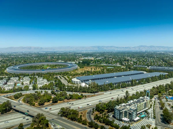 Aerial View Futuristic Campus Cupertino — Fotografia de Stock