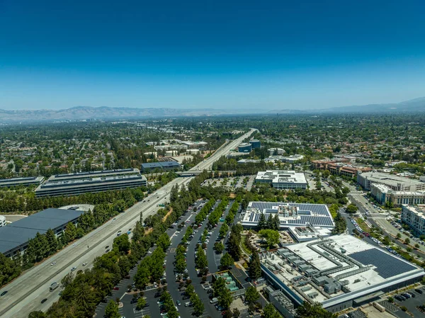 Aerial View Futuristic Campus Cupertino — Fotografia de Stock