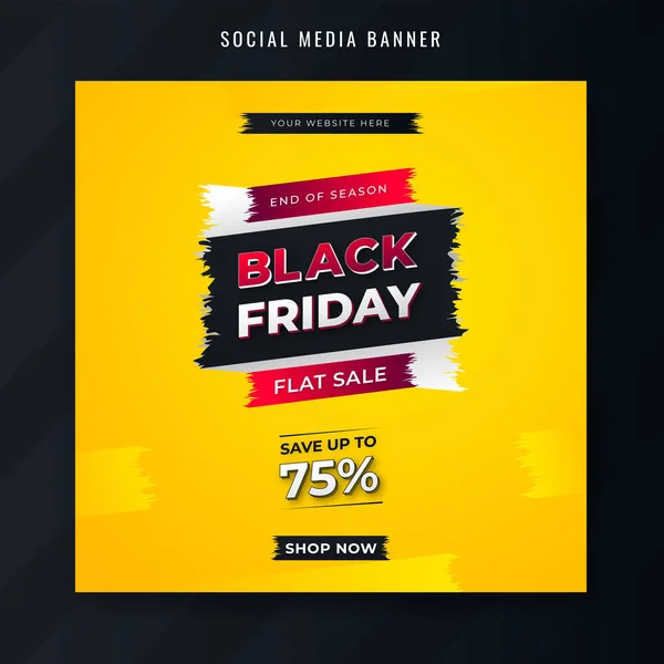 Moderní Žlutá Černá Pátek Sociální Média Pošta Prodej Banner Reklamní — Stockový vektor