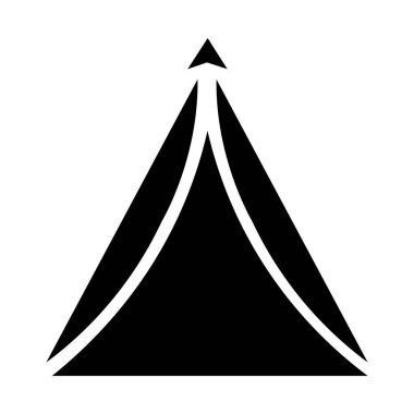 kamp çadırı siyah izole vektör resimleme simgesi