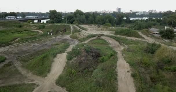 Motorcycle bike park in the city — Stock Video