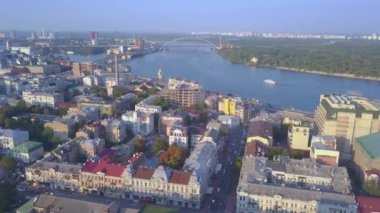 Ukrayna, Kiev 'in Eski Podil ilçesinin hava manzarası