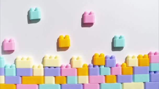 Stop motion animation with Plastic building blocks — Video Stock