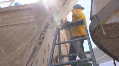 Mısır, Hurghada, 20 Şubat 2022: İşçi Gemisi Yapımı 