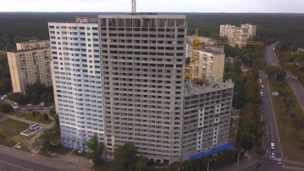Costruzione edificio alla periferia di Kiev — Video Stock