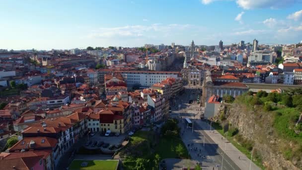 Aerial view of Porto city center, Portugal — Stockvideo