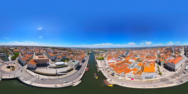 360 stupňové panoramatické krajinné panorama města Aveiro — Stock fotografie