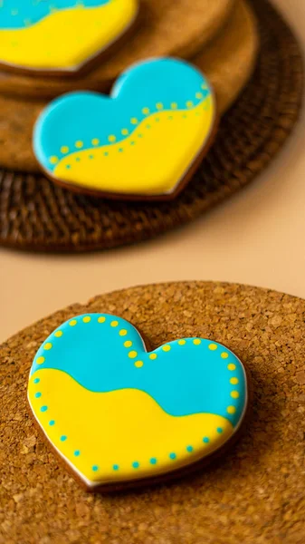 Stock image gingerbread cookies with ukrainian flag