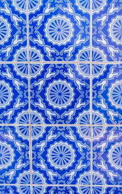 Geleneksel Portekizce ve İspanyolca fayans mavi Azulejo arkaplanı