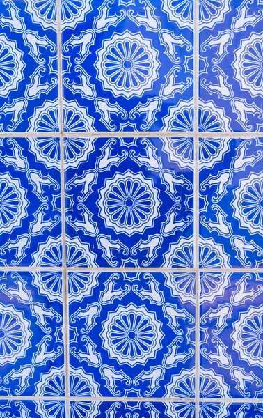 Traditional Portuguese Spanish Tile Blue Azulejo Background — Stock Photo, Image