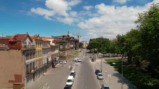 Porto Portugalia Czerwca 2022 Widok Lotu Ptaka Typową Ulicę Centrum — Wideo stockowe