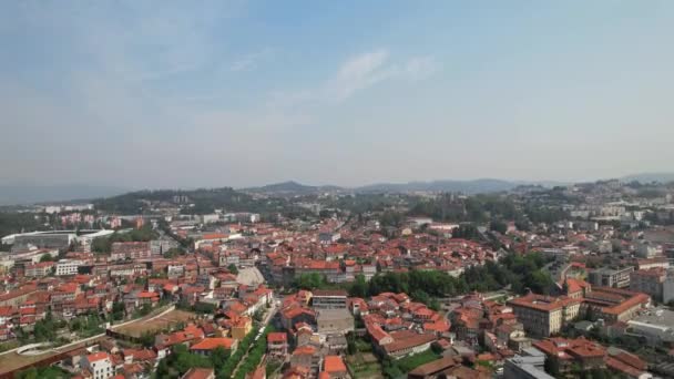 Aerial Drone View Ancient City Guimaraes North Portugal — Video