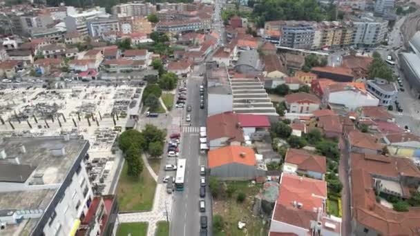 Aerial View Small Portugal City Ermesinde Ermezinde Close Oporto North — Stockvideo