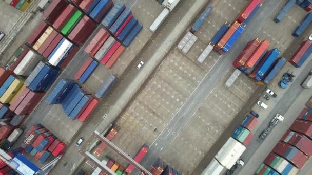 Oporto Portugal July 2022 Aerial View Cargo Containers Shipment Area — Vídeo de Stock