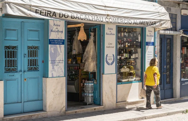 Oporto Portugal 2022 Authentic Bacalhau Store Blue Colors — Φωτογραφία Αρχείου