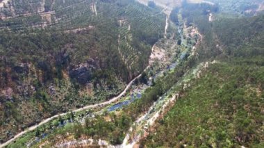 Aerial drone view from Porto Sierras Park in Valongo City, the North of Portugal
