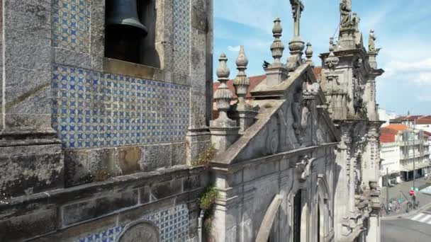 Igreja Carmo Dos Carmelitas Kilisesi Tipycal Oporto Şehir Merkezi Portekiz — Stok video