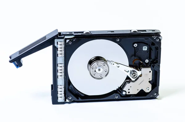 Unidad Disco Duro Hdd Diferente Tamaño Aislado Blanco Vista Detallada —  Fotos de Stock